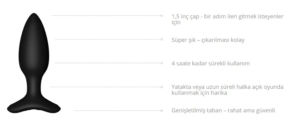 Lovense Hush 2 Akıllı Telefon Kontrollü 1.5 İnch Anal Plug