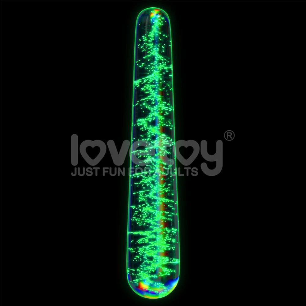 Glow-in-the-dark Twilight Gleam Glass Gece Parlayan İnce Cam Dildo