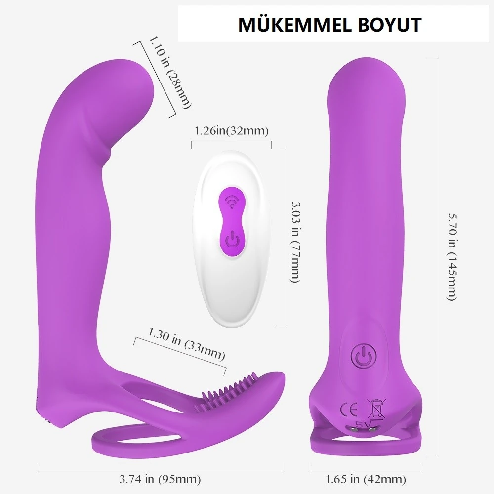 Lorna Çift İlişki İçin Penise Takılan Kumandalı Penis Halkası Vibratör