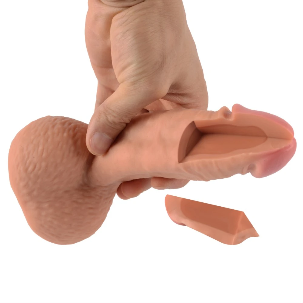 21 Cm Ekstra Yumuşak Çift Katmanlı Özel Silikon Dokuda Belden Bağlamalı Penis