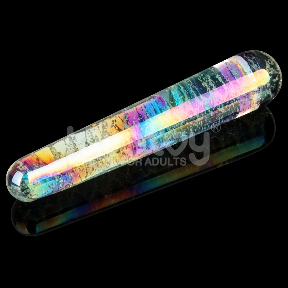 Glow-in-the-dark Twilight Gleam Glass Gece Parlayan İnce Cam Dildo