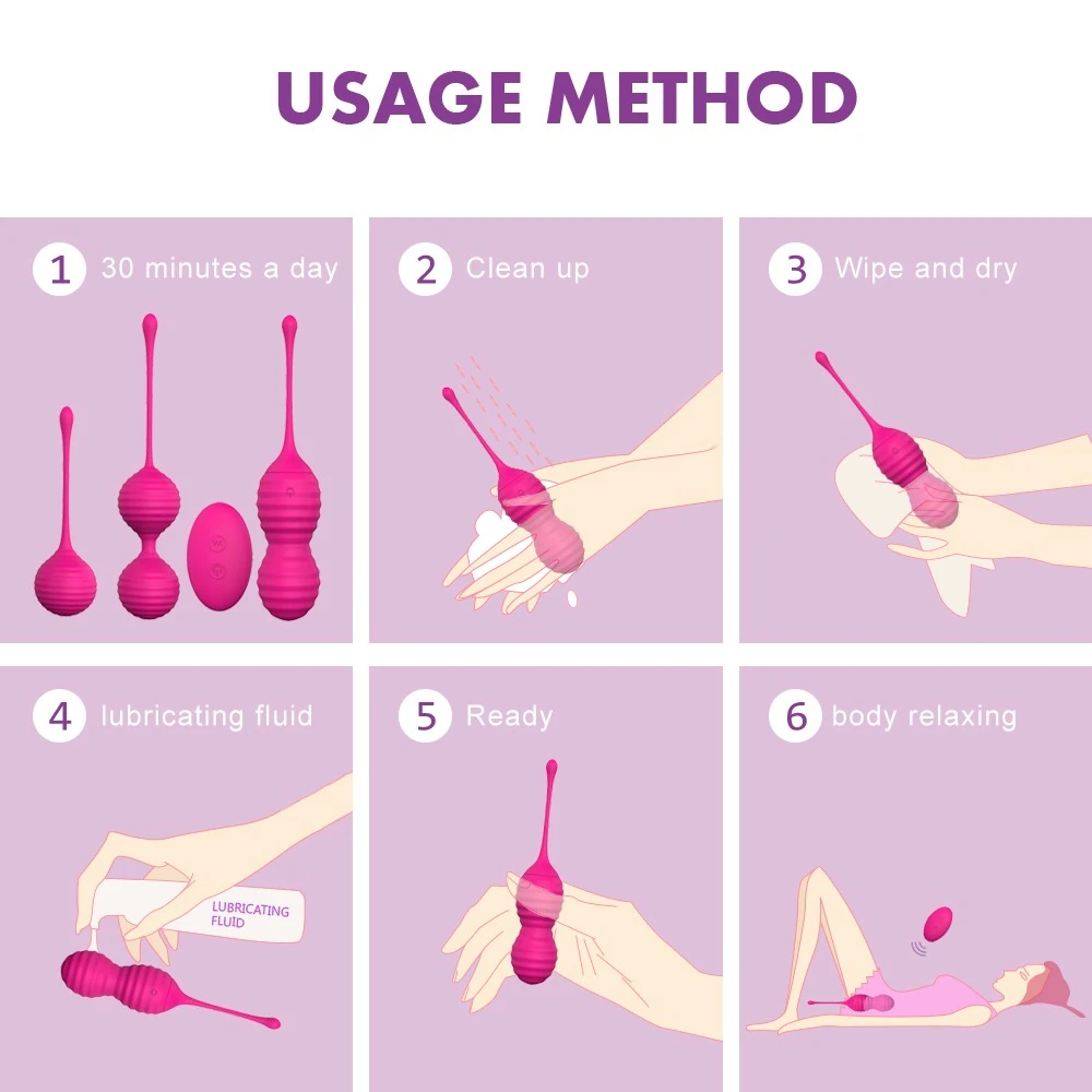 Sweet 9 Modlu Titreşimli Kumandalı Su Geçimez Şarjlı Kegel Egzzersiz Top Seti