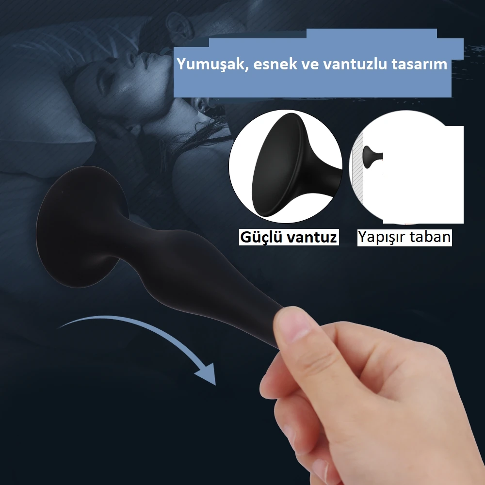 Solomon 4 Adet Farklı Boyutlara Sahip Vantuzlu Yumuşak Anal Plug Seti