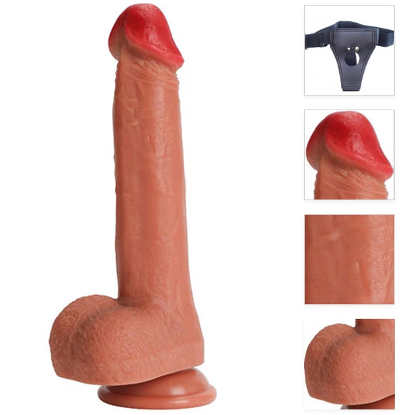 23 Cm Kumandalı Git Gel Darbeli Silikon Titreşimli Realistik Kemerli Penis