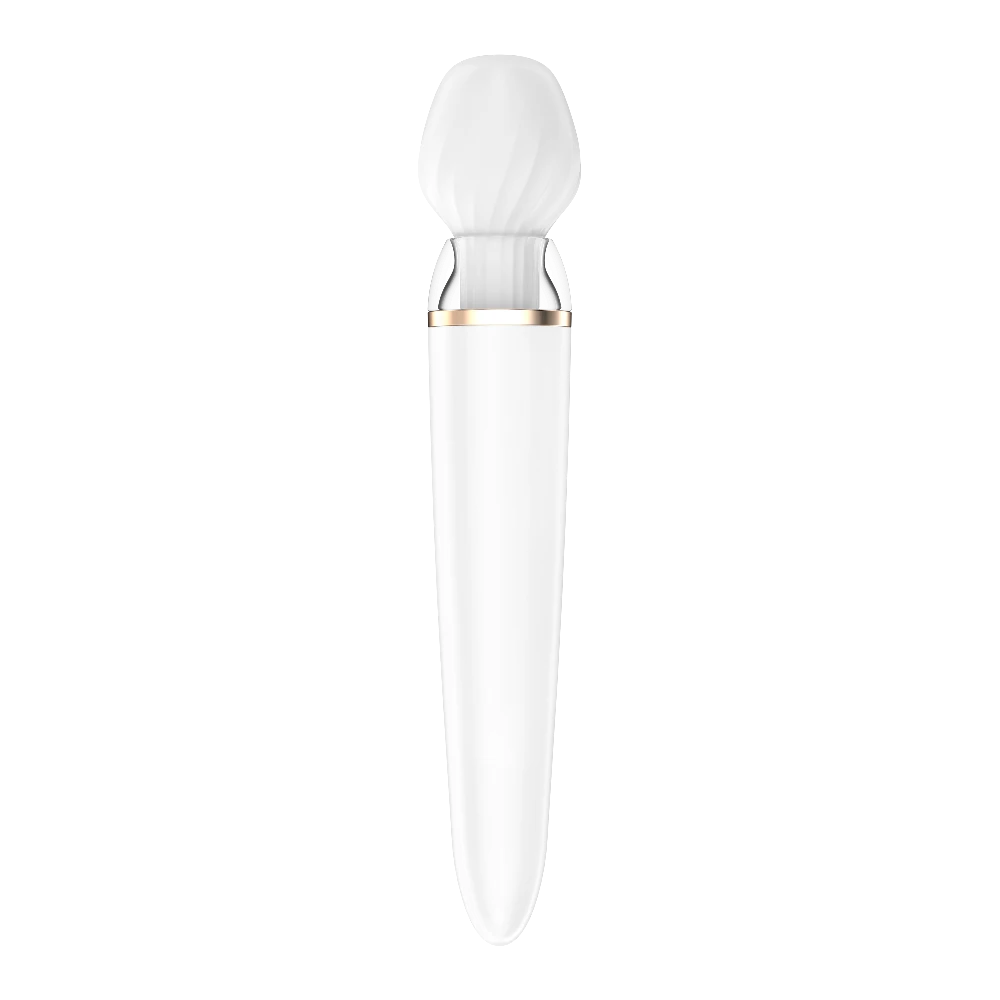 Satisfyer Double Wand-er Connect White App Kontrollü Ekstra Başlıklı Güçlü Titreşimli Masaj Aleti Vibratör