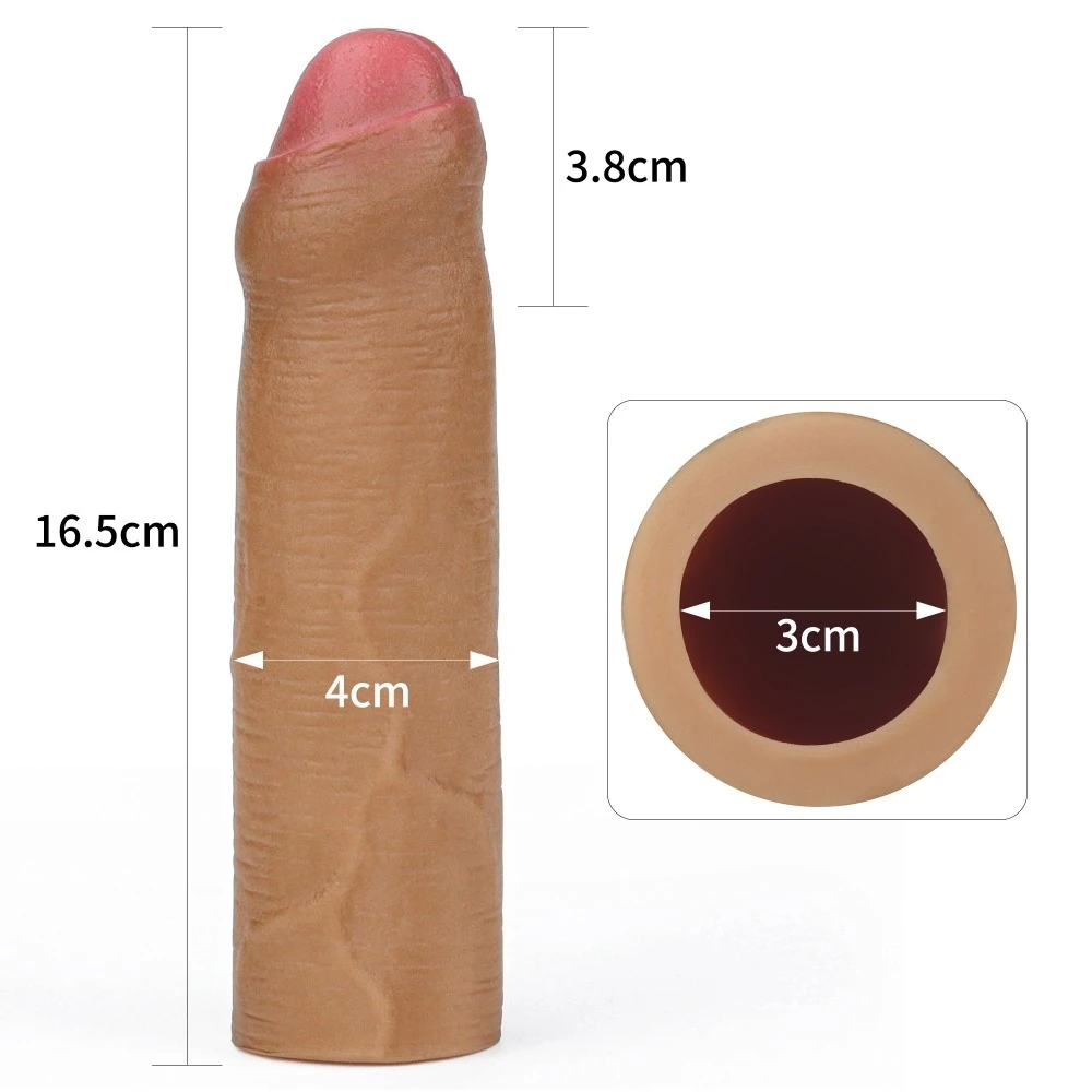 Lovetoy Nature-Extender Serisi Ultra Esnek Özel Silikonlu Sünnetsiz Esmer  Penis Kılıfı