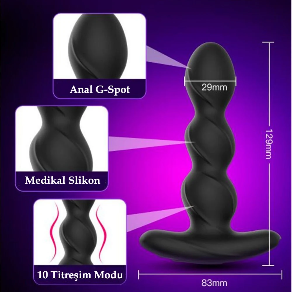 Leten Storm Elektiriksel Uyarım Unisex Prostat Anal Plug