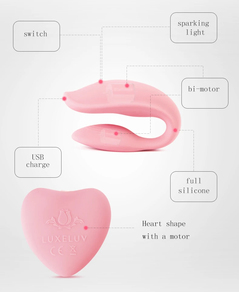 Wowyes 2U Kumandalı Çiftlere Özel 8 Modlu Titreşimli Şarjlı Pembe Vibratör