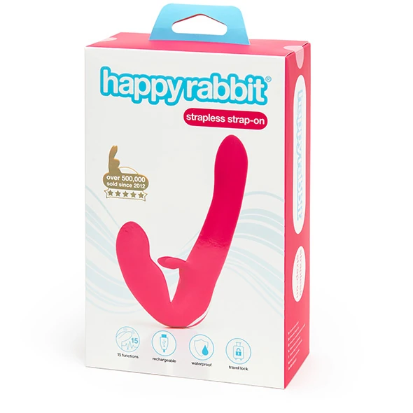 Happy Rabbit Strapless Strap-On Rabbit Pembe Vibratör