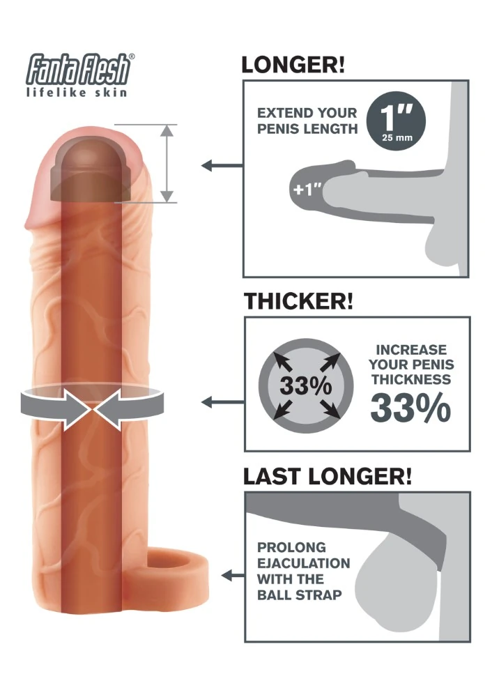 Fantasy X-Tensions Perfect 1 With Ball Penis Kılıfı Made İn USA