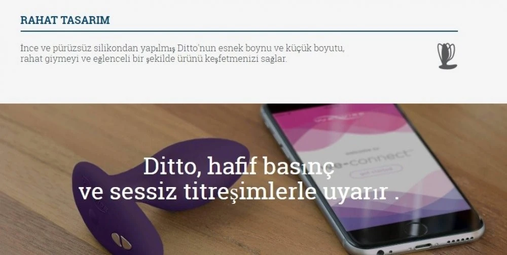 We-Vibe Ditto Akıllı Telefon Uyumlu Mor Anal Plug