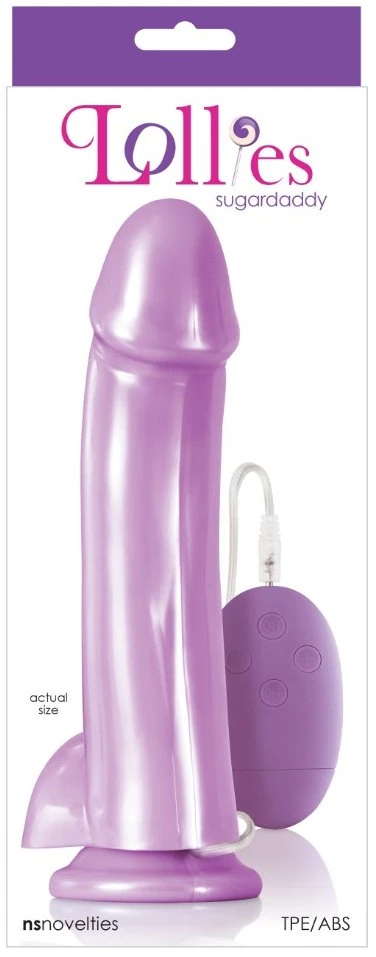 Lollies Sugardaddy 20 Cm Ekstra Gerçekci Jel Dokulu Kemerli Mor Dildo Vibratör