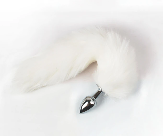 Uzun Beyaz Kuyruklu Metal Küçük Boy Anal Plug