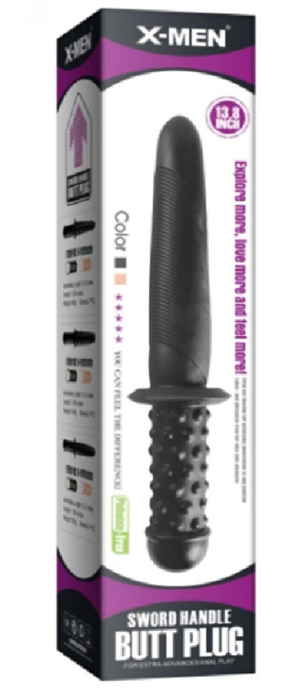 Swort Handle Çift Taraflı Siyah 35 Cm Double Penis