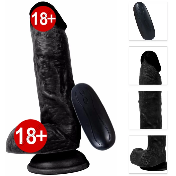 Dildo Series Siyah 15 Cm 10 Modlu Titreşimli Realistik Penis