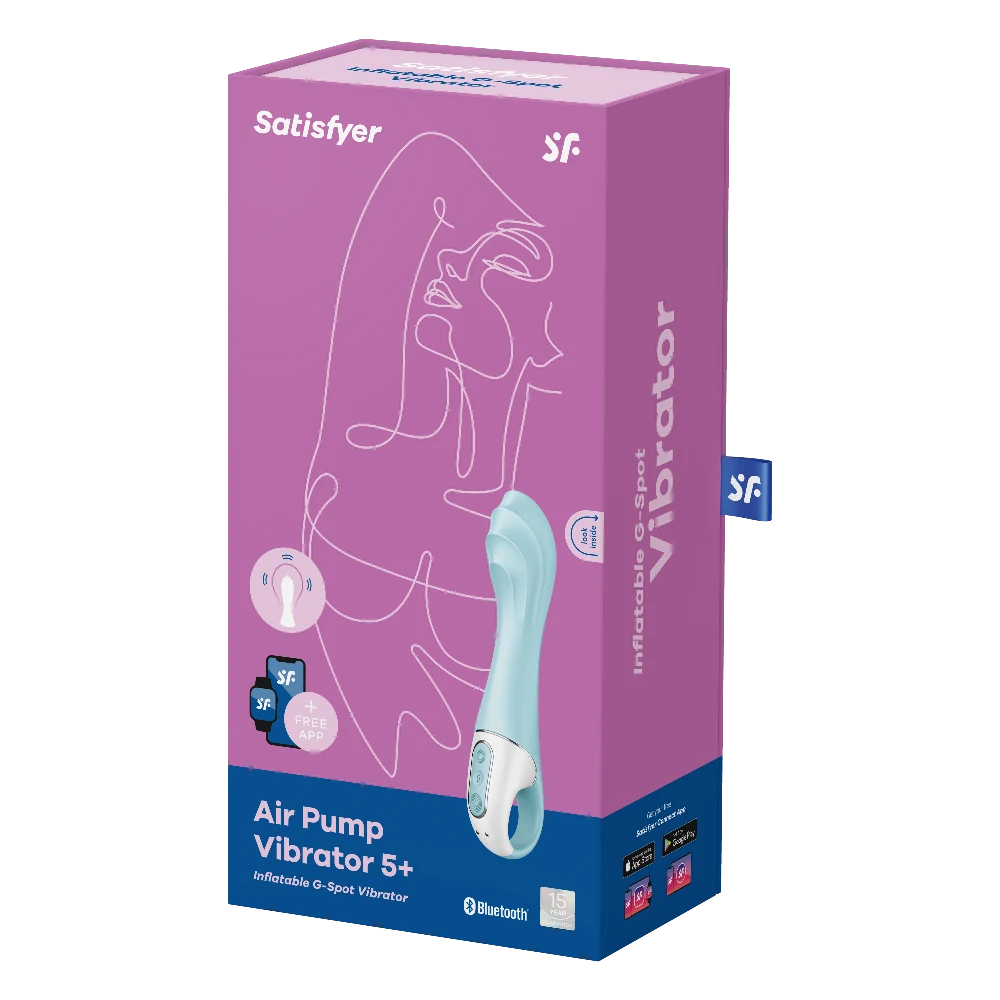 Satisfyer Air Pump Vibrator 5+ Blue App kontrollü Şişebilen&Titreşimli Vibratör