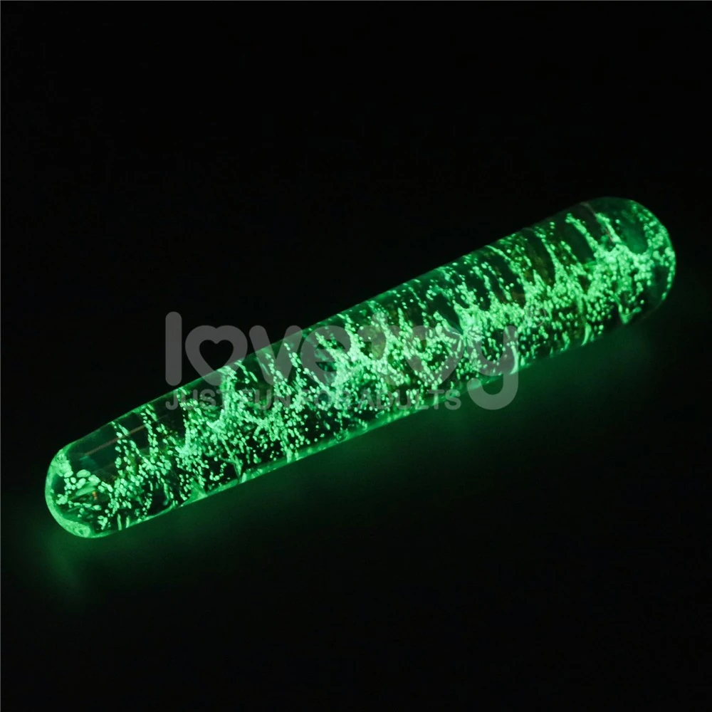 Glow-in-the-dark Twilight Gleam Glass Gece Parlayan İnce Cam Dildo
