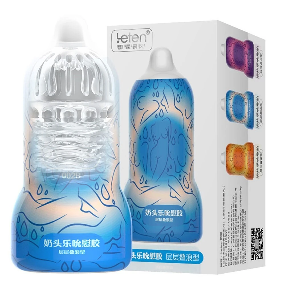 Leten Air İçi Tırtıklı Ultra Yumuşak Mastürbatör Mavi-02