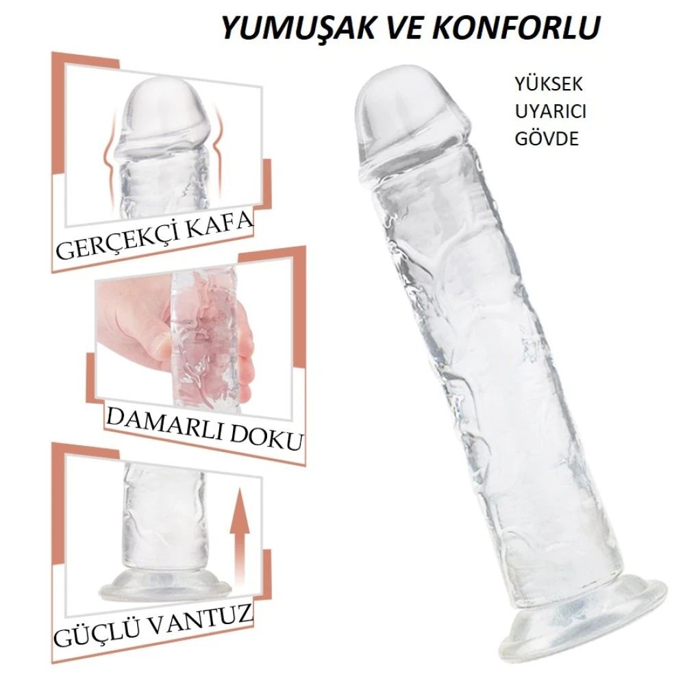 Lester Anal ve Vajinal Kullanılabilen 17 Cm Belden Bağlamalı Jel Realistik Dildo