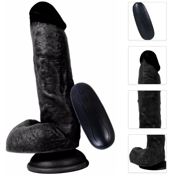 Dildo Series Siyah 15 Cm 10 Modlu Titreşimli Realistik Penis