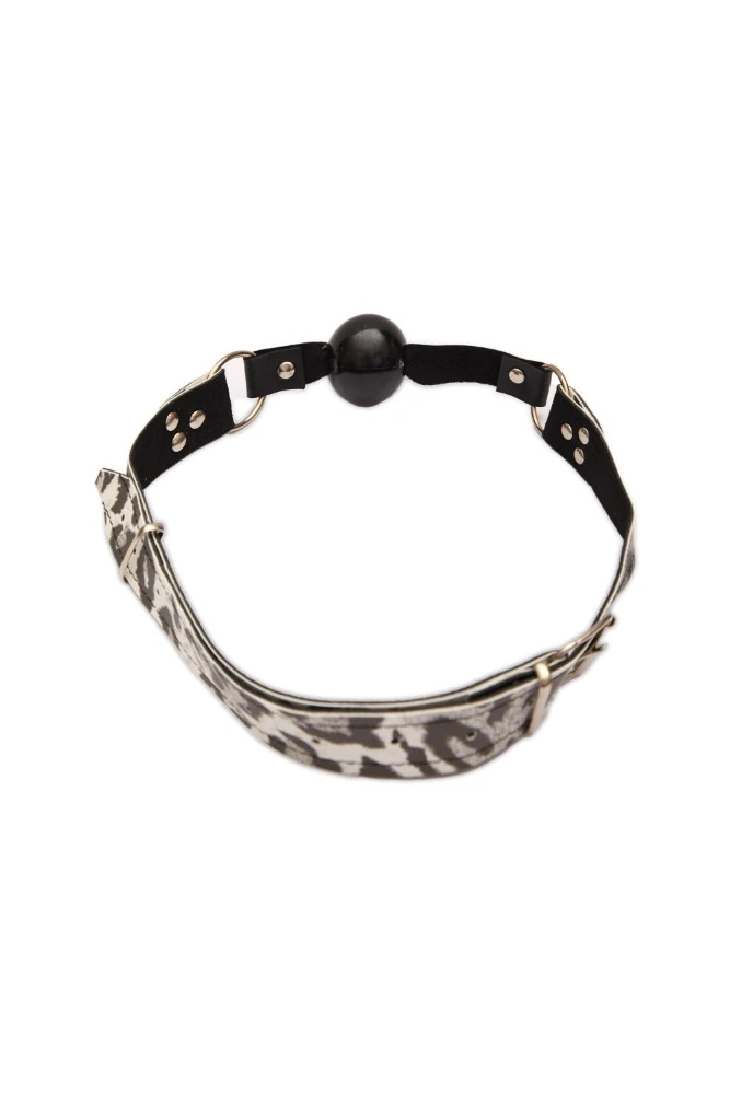 7 Parça Komple Deri Beyaz Leopar Fetiş Fantazi Seti