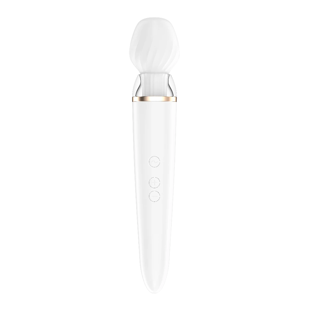 Satisfyer Double Wand-er Connect White App Kontrollü Ekstra Başlıklı Güçlü Titreşimli Masaj Aleti Vibratör