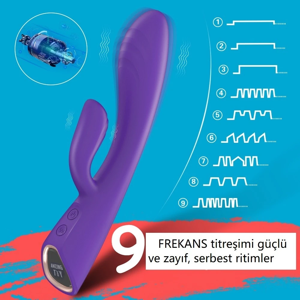 Alivior Güçlü Titreşimli G-Bölgesi ve Klitoris Özel Isıtmalı Vibratör