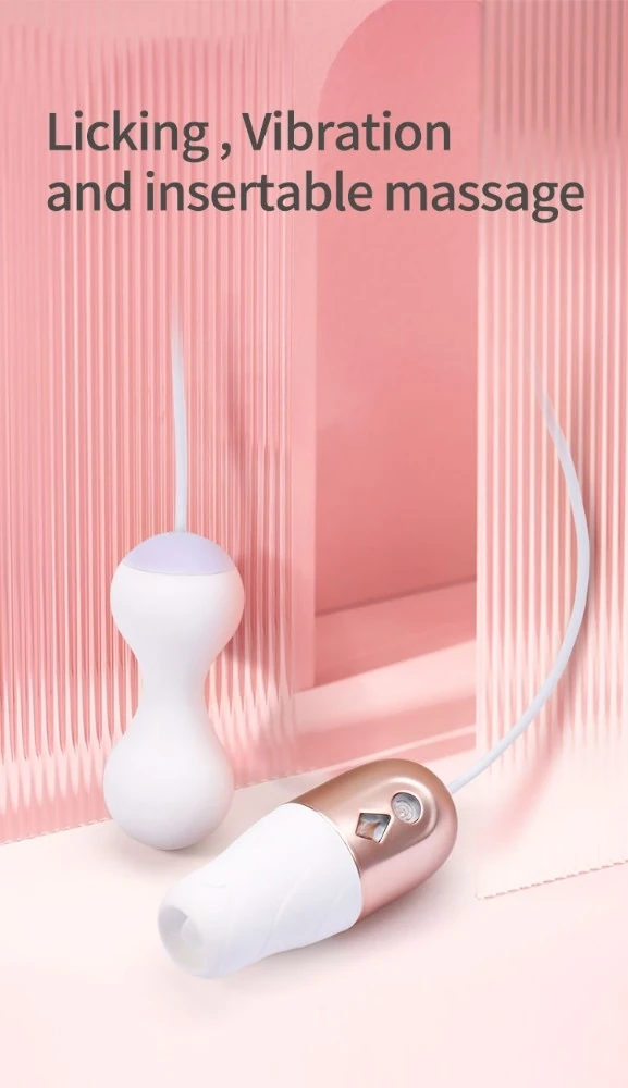 10 Modlu Titreşimli ve 5 Dil Hareketli Kegel Topu & Dil Harekeli Vibratör