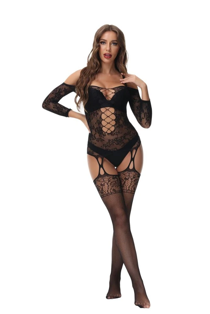 Siyah Seksi Vücut Çorabı