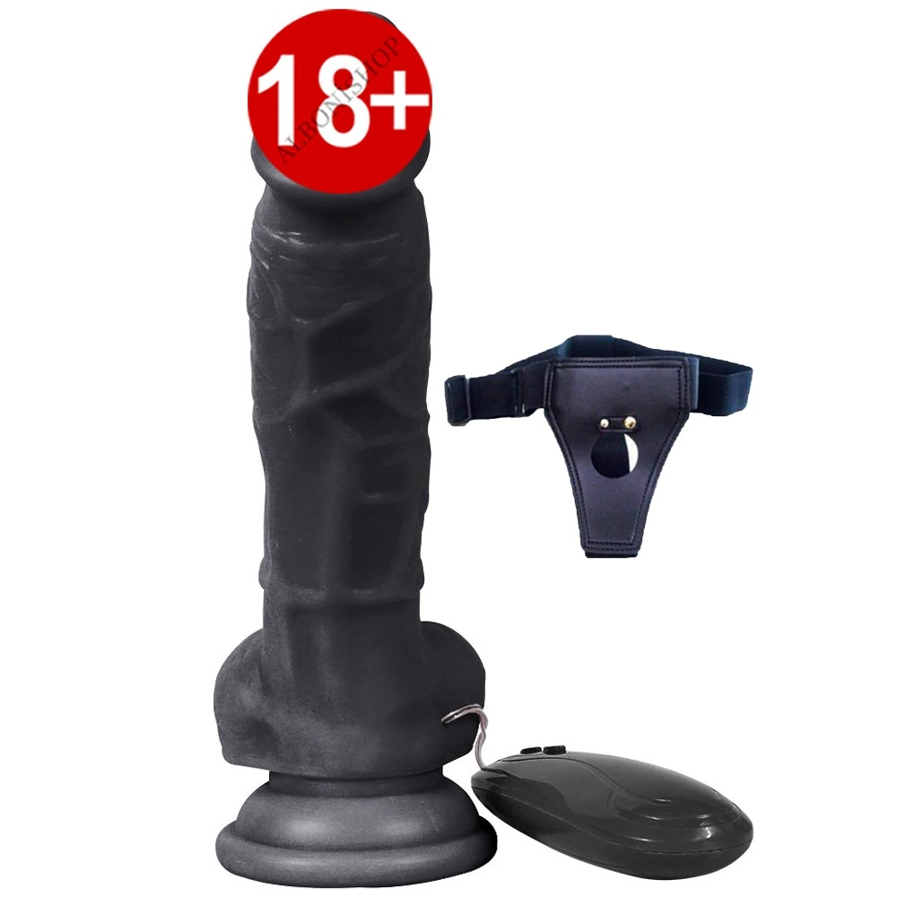 Dildo Series Adonis 17 Cm 10 Modlu Titreşimli Belden Bağlamalı Realistik Penis