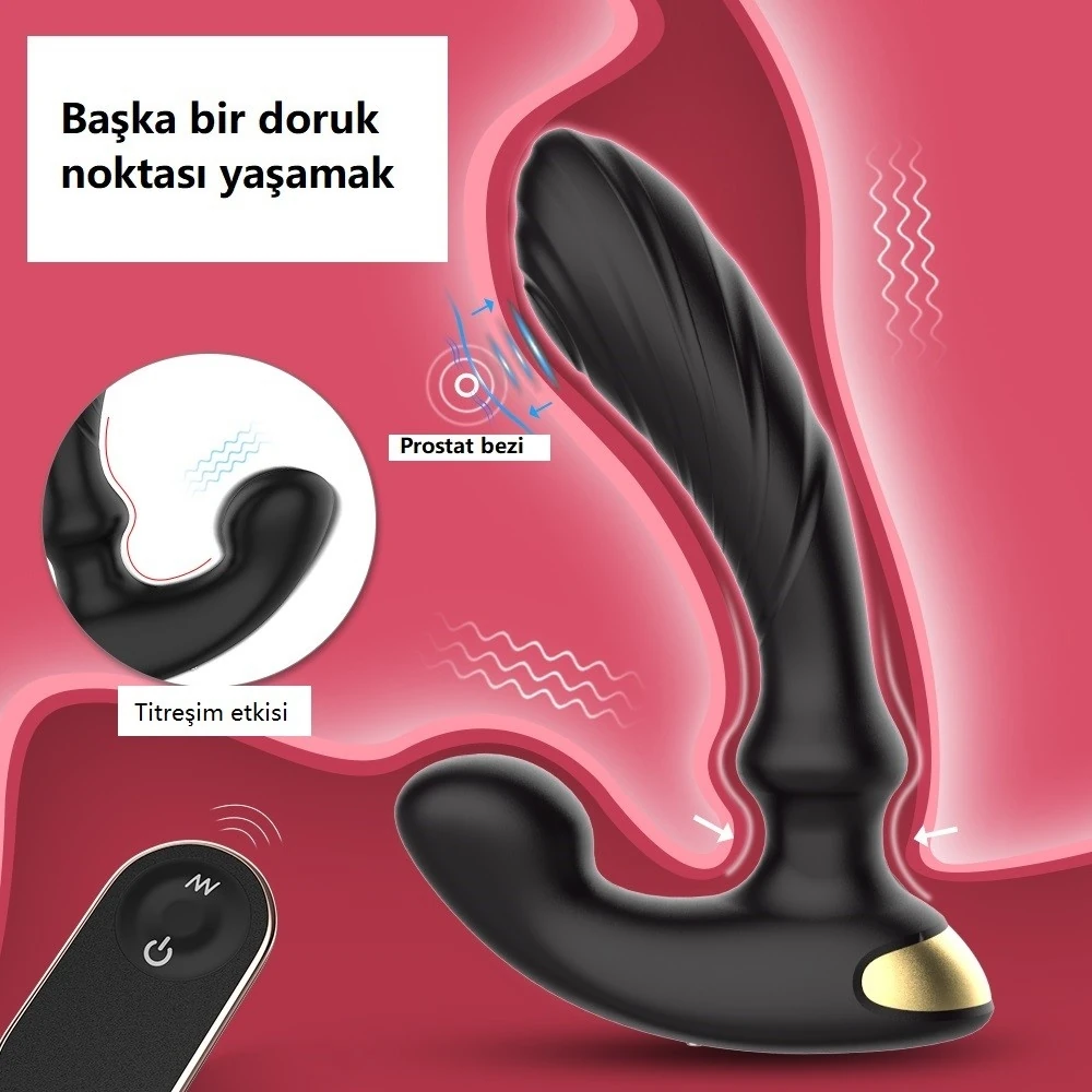 Raper 9 Fonksiyonlu Titreşimli Kumandalı Ayarlanabilir Açılı Anal ve Vajinal Vibratör