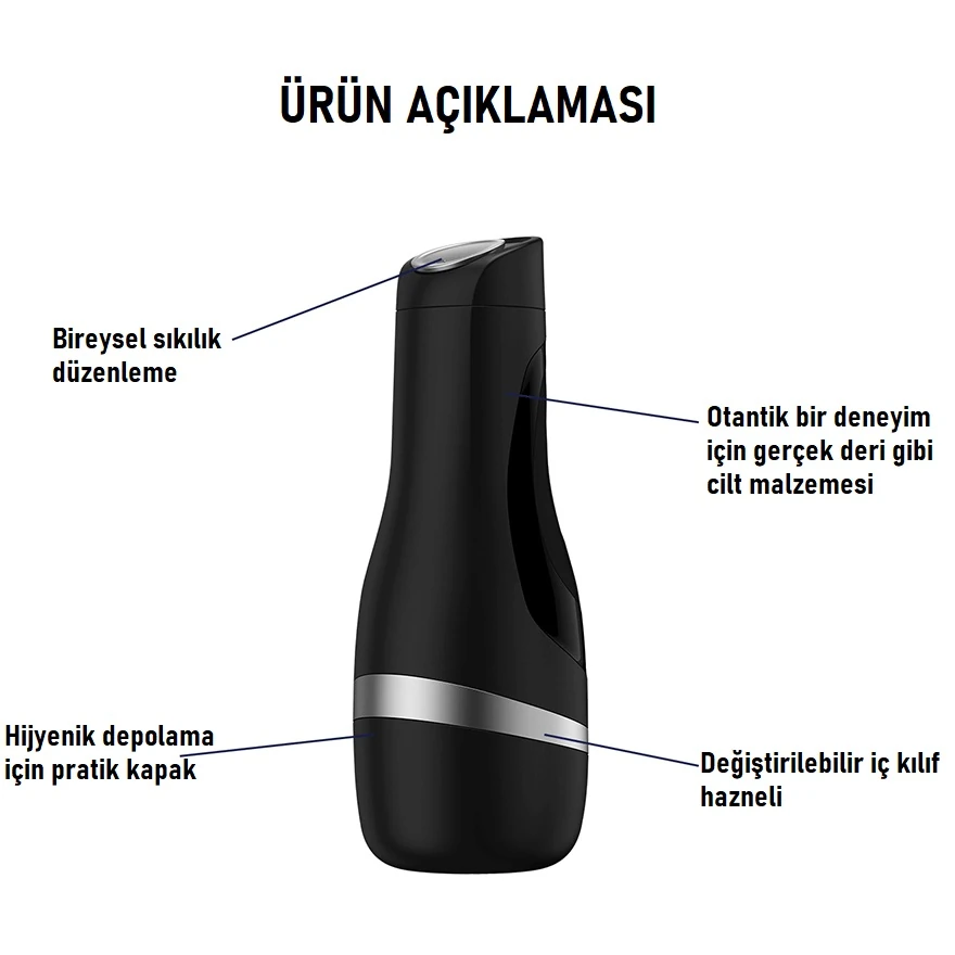 Satisfyer Men Classic Silver Ultra Gerçekçi Mastürbatör