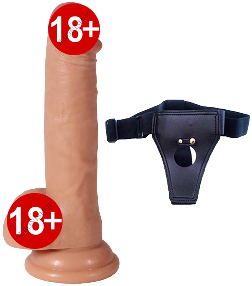 Addison Ultra Yumuşak Çift Katmanlı 17 Cm Realistik Kemerli Penis Dildo