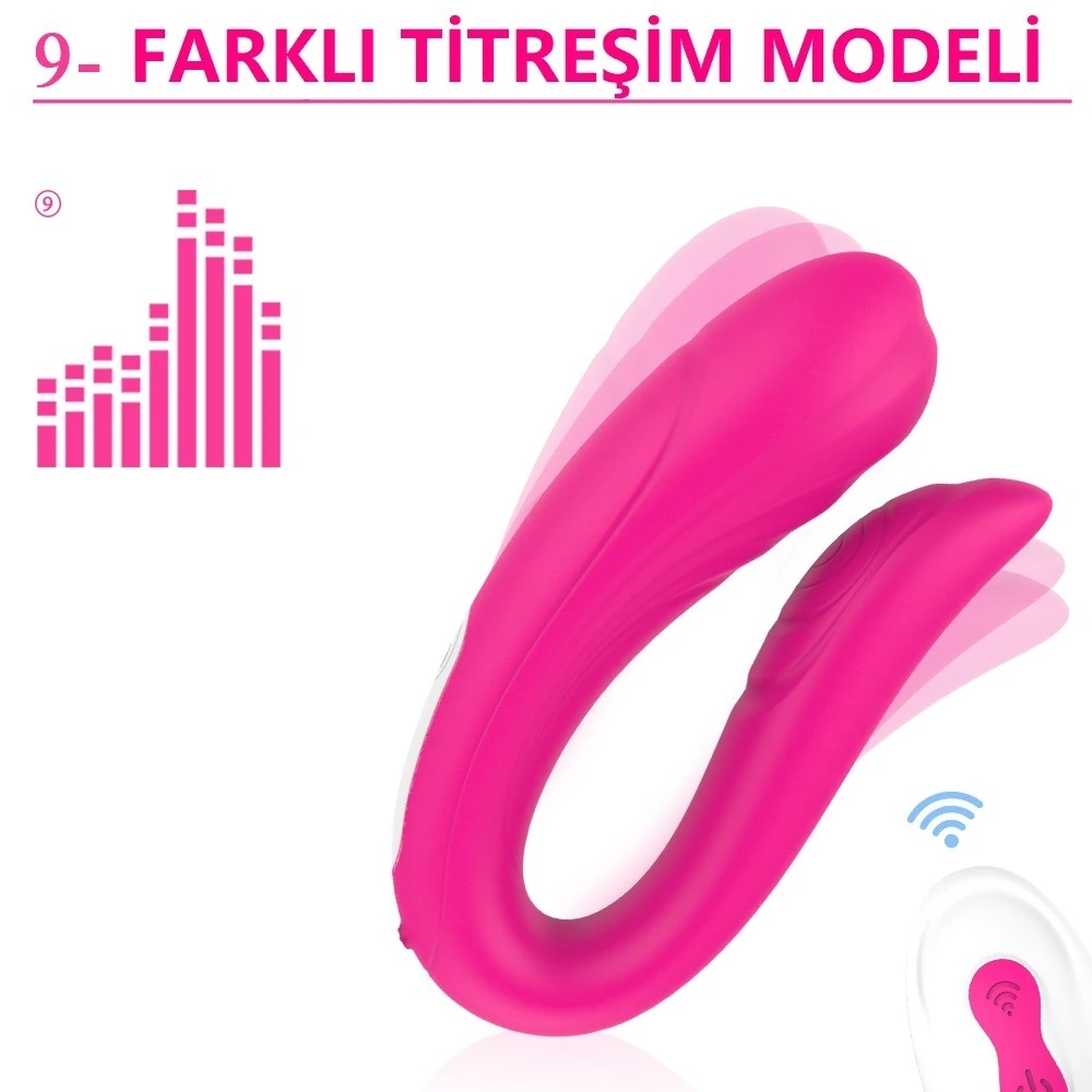 9 Fonksiyonlu Titreşimli Kumandalı Giyilebilen G-Noktası ve Klitoris Vibratör