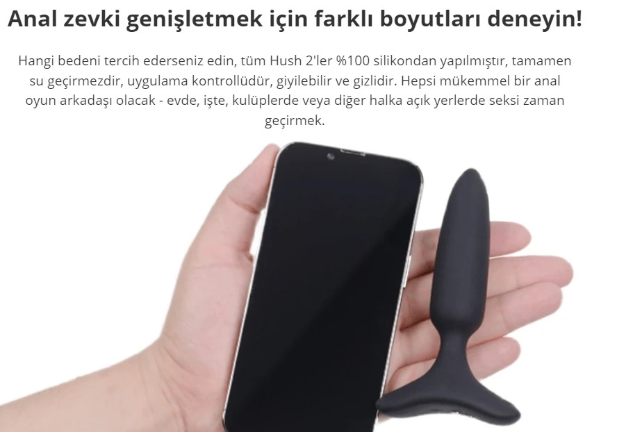 Lovense Hush 2 Akıllı Telefon Kontrollü 1 İnch Anal Plug