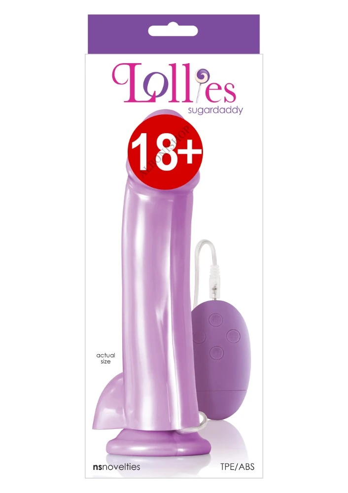 Lollies Sugardaddy 20 Cm Ekstra Gerçekci Jel Dokulu Mor Dildo Vibratör