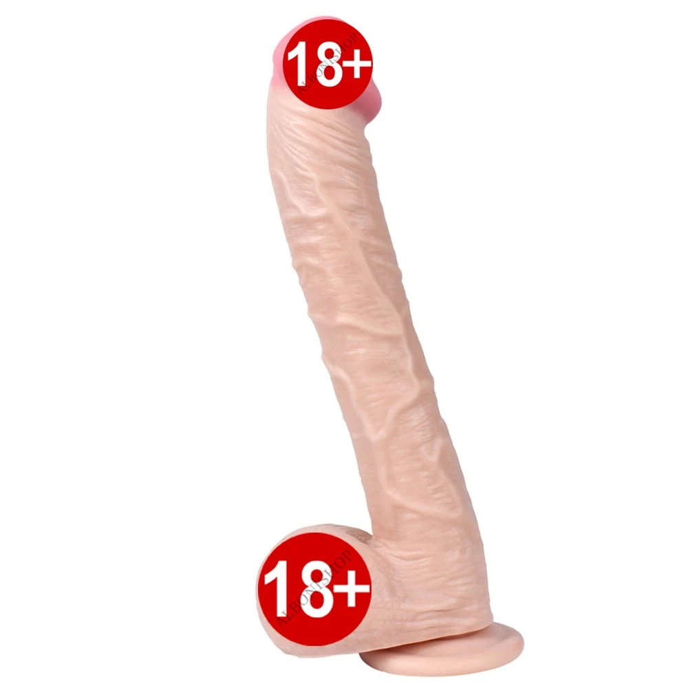 Realistik Dokuda 33 Cm Büyük Boy Kalın Damarlı Penis