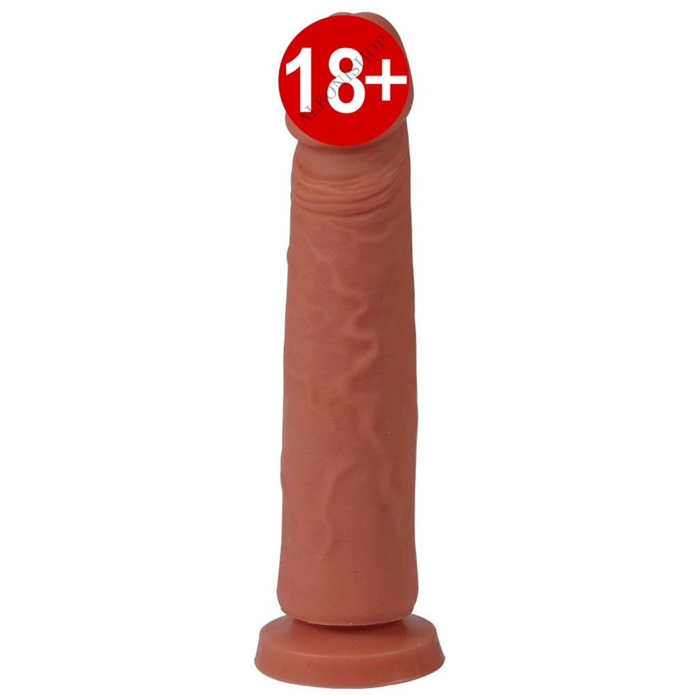 Hunter Özel Yumuşak Dokulu Çift Katmanlı Silikon Realistik 20 Cm Penis Dildo