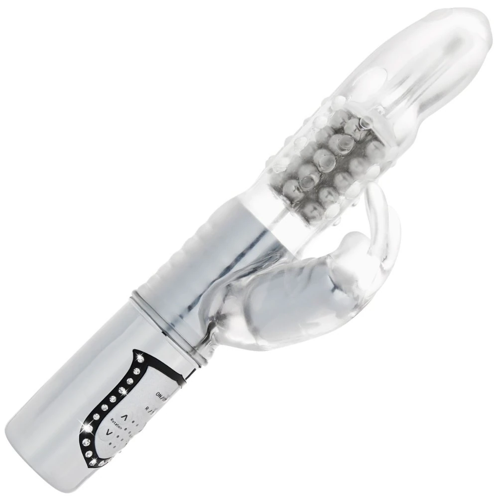 Crystal Dancer Rabbit 24 Cm Dönebilen Klitoris ve G-bölgesi Uyarıcı 5 Modlu Titreşimli Vibratör