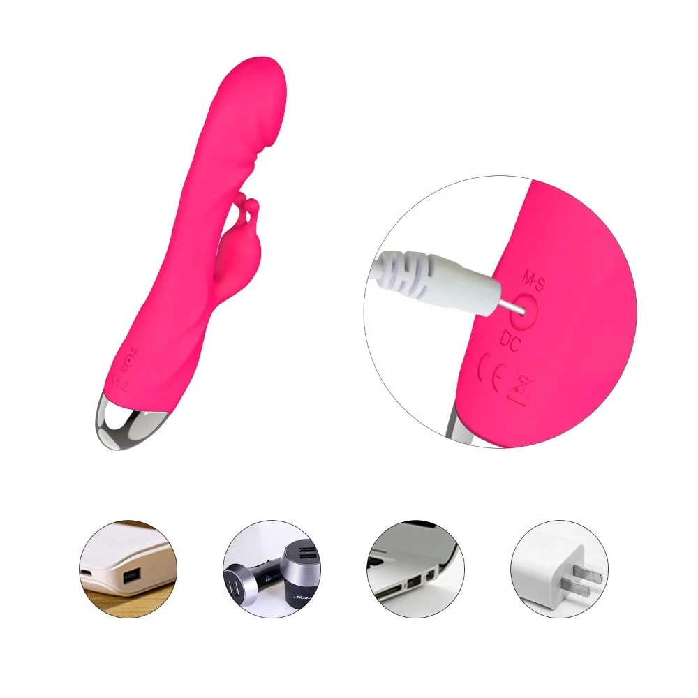 G Bölgesi ve Klitoris Özel 10 Modlu Titreşimli Şarjlı Su Geçirmez Pembe Vibratör