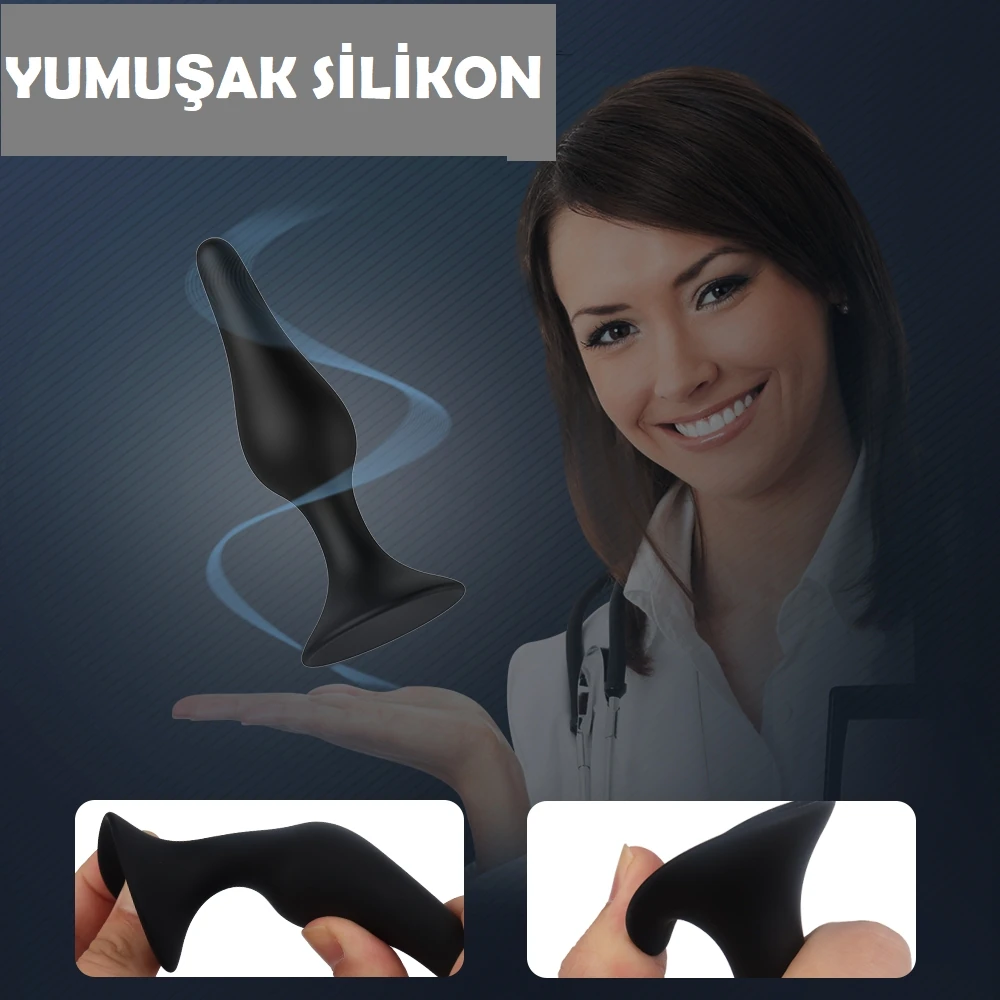 Solomon 4 Adet Farklı Boyutlara Sahip Vantuzlu Yumuşak Anal Plug Seti