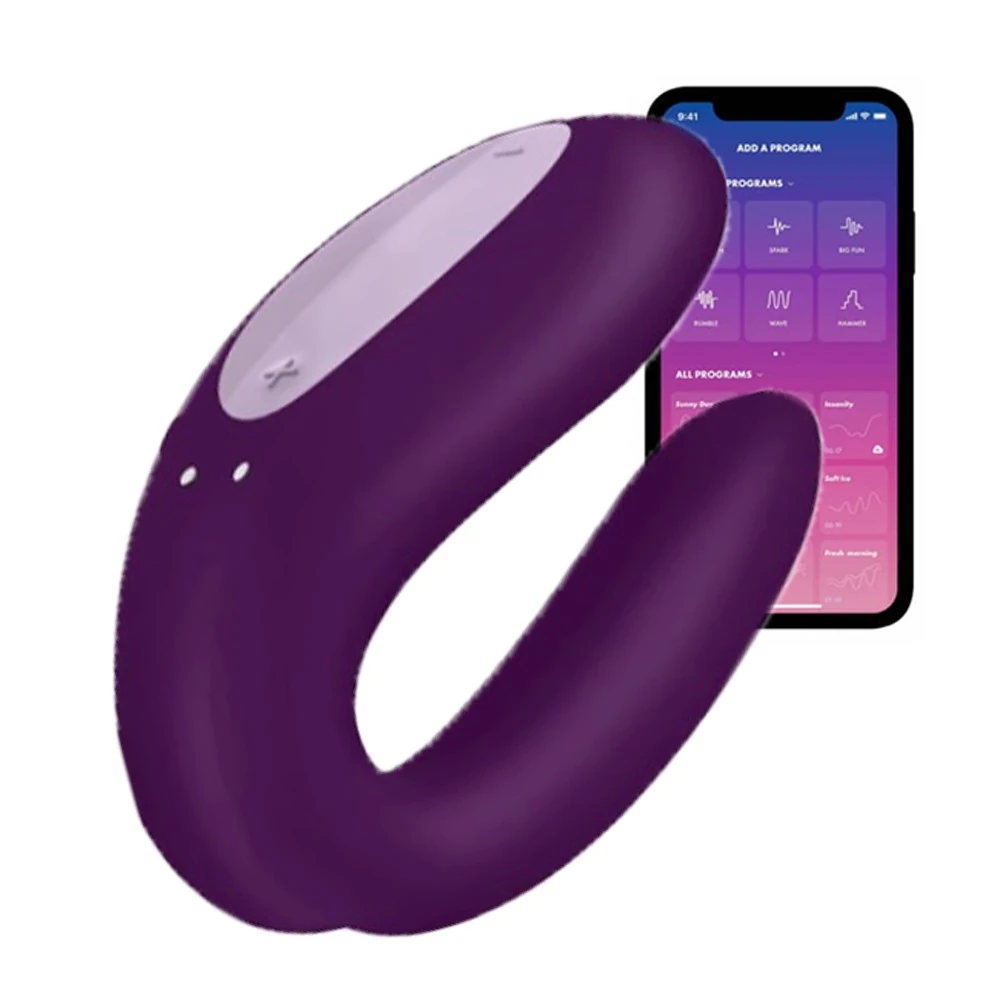 Satisfyer Double Joy Violet Telefon Kontrol Çiftlere Özel Vibratör
