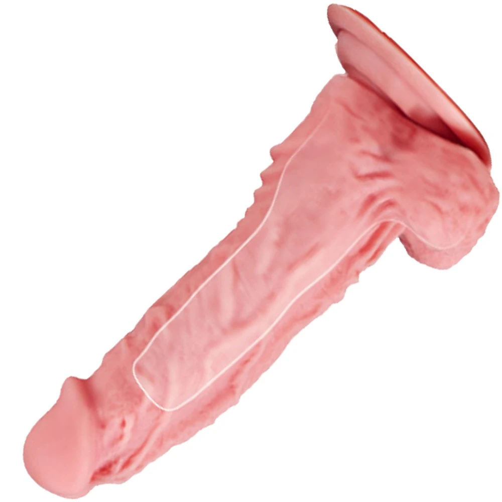 Fenry 19.5 Cm Liquid Silikon Ultra Yumuşak Penis Kılıfı&İçi Boş Kemerli Penis