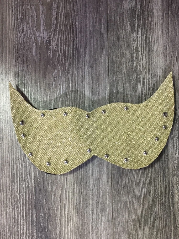 Simli Altın Renkli Kapalı Göz Maskesi