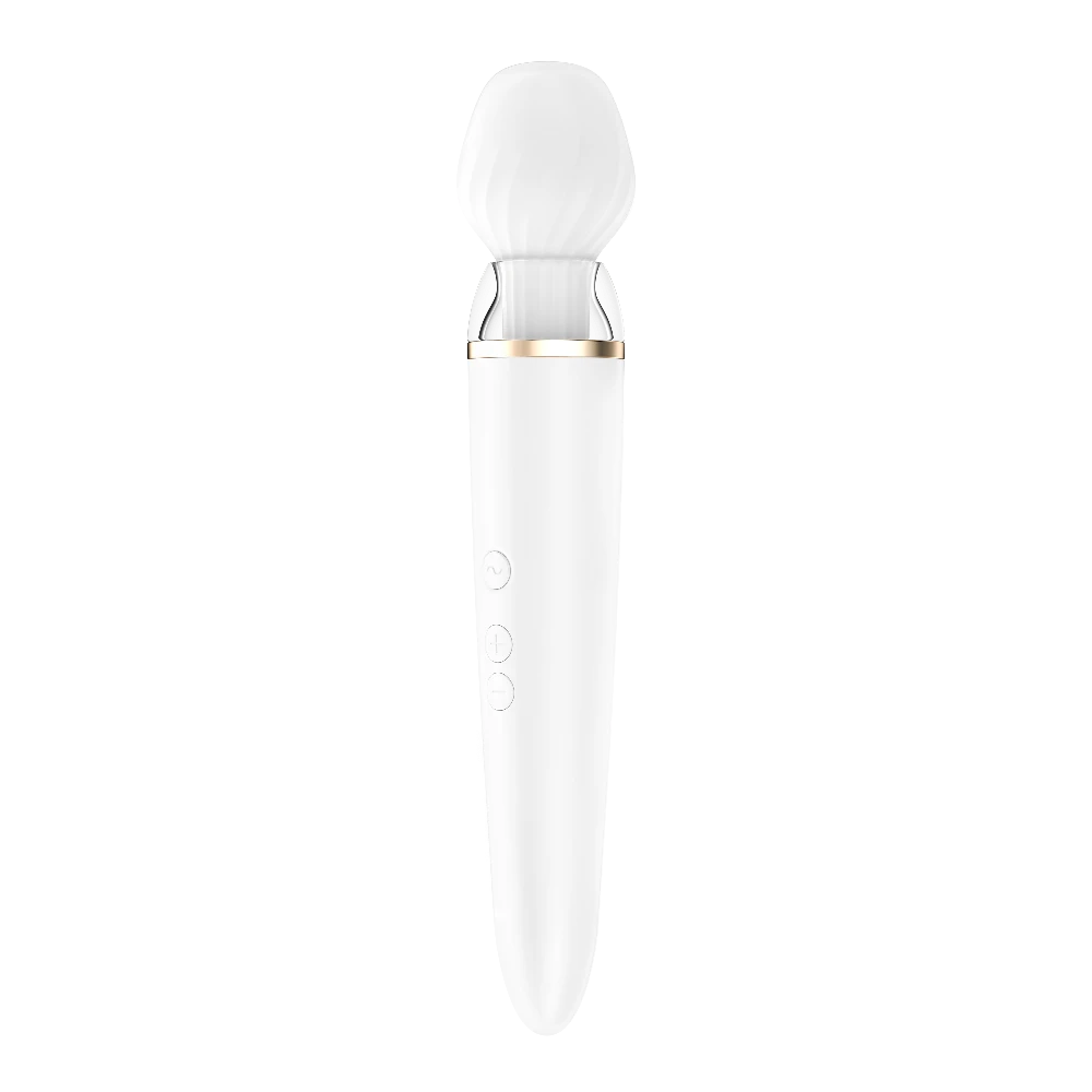 Satisfyer Double Wand-er Connect White App Kontrollü Ekstra Başlıklı Güçlü Titreşimli Masaj Aleti Vibratör