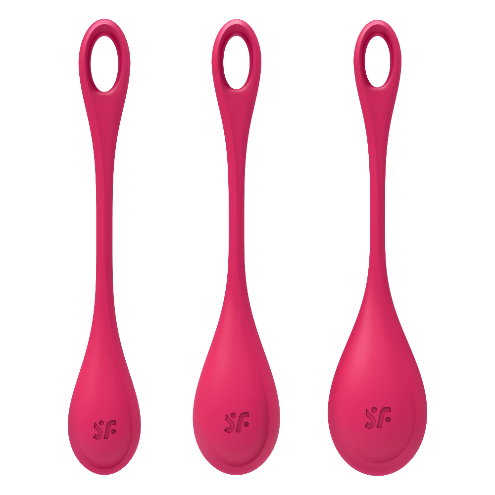 Satisfyer Yoni Power 1 Red Silikon 3 Adet Kegel Egzersiz Top Seti