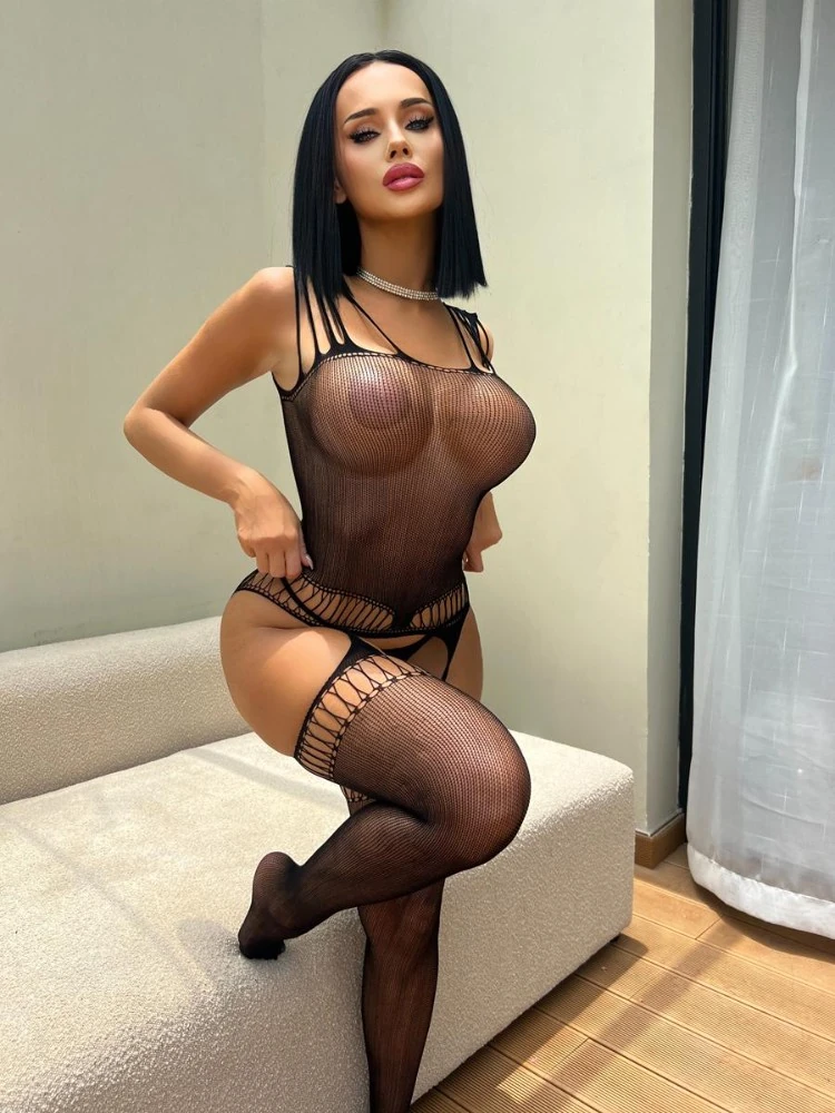 Siyah Fantezi Vücut Çorabı