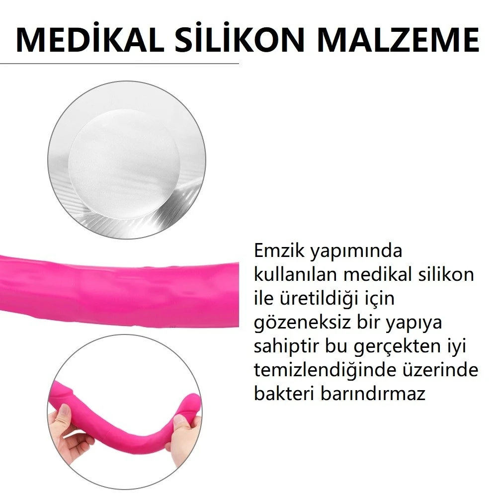 King 3 Kumandalı 9 Mod Titreşimli Çift Başlı Lezbiyen Penis Vibratör