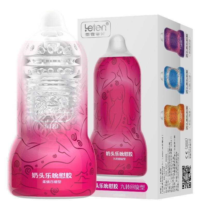 Leten Air İçi Tırtıklı Ultra Yumuşak Mastürbatör Kırmızı-04