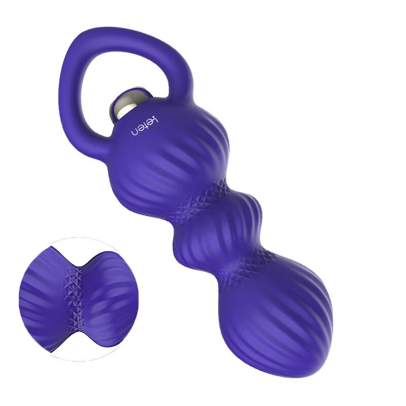 Leten 7 Farklı Titreşimli Su Geçirmez Boğumlu Mavi Anal Plug